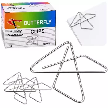 LEAN Butterfly metāla saspraudes dokumentiem, 24 mm, 100 gab.