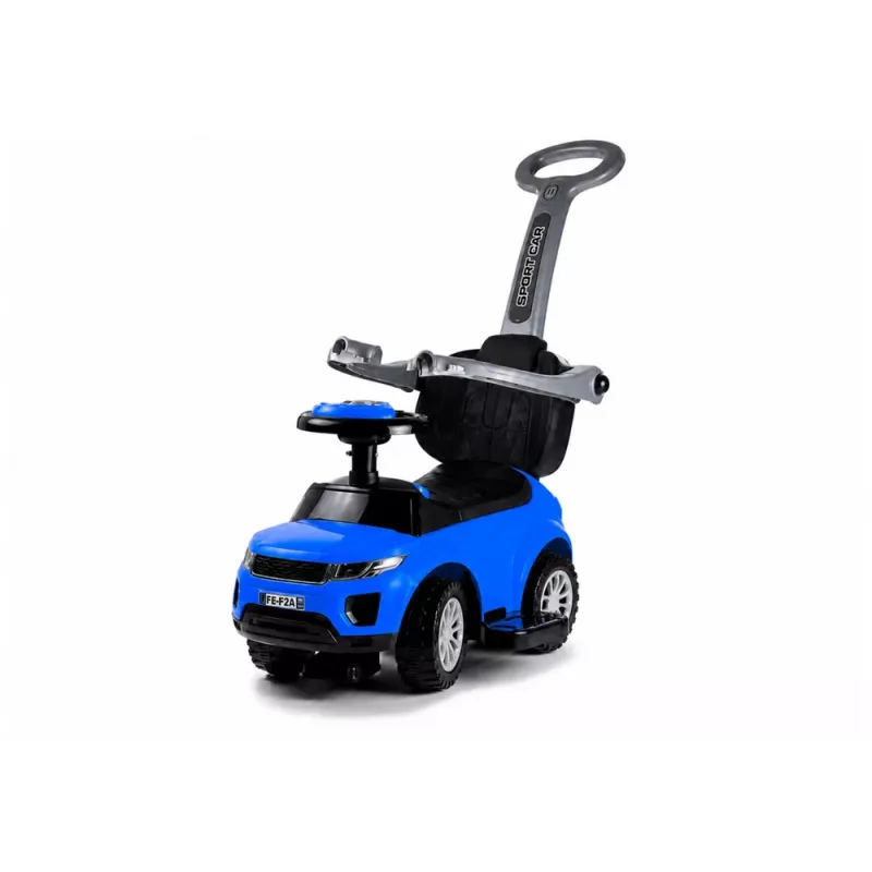 LEAN CARS 614W Bērnu braucamrīks ar stumšanas rokturi - Zils