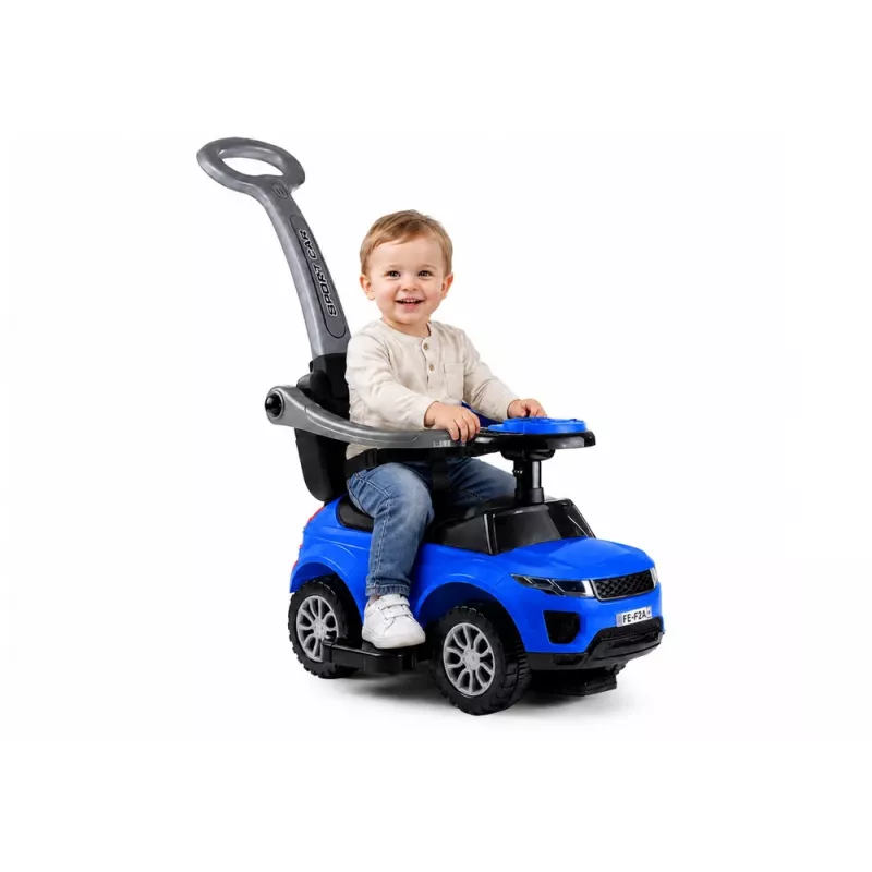 LEAN CARS 614W Bērnu braucamrīks ar stumšanas rokturi - Zils