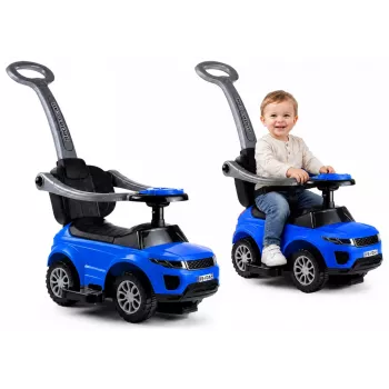 LEAN CARS 614W Bērnu braucamrīks ar stumšanas rokturi - Zils