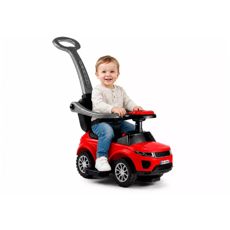 LEAN CARS 614W Bērnu stūmējmašīna ar vecāku rokturi - Sarkanā