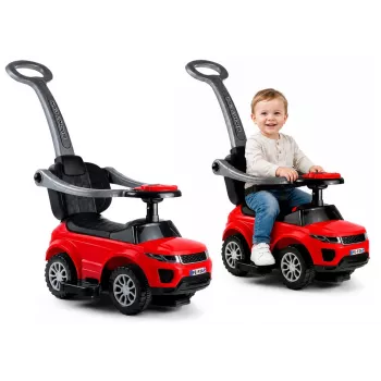 LEAN CARS 614W Bērnu stūmējmašīna ar vecāku rokturi - Sarkanā