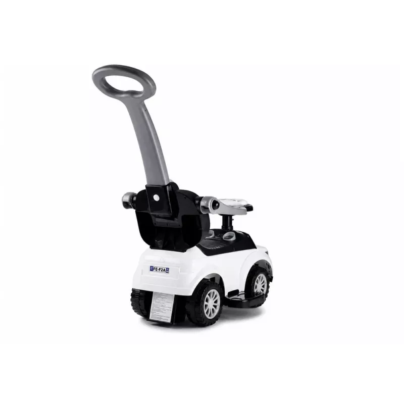 LEAN CARS 614W Toddlers Ride On Push Along with Parent Handle - White
