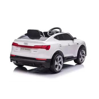 LEAN CARS Audi E-Tron elektriskā bērnu mašīna balta QLS-6688 ar LED gaismām un MP3 atskaņotāju