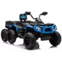 LEAN CARS Battery-Operated Quad ATV 6 Wheels With Trailer JC606 24V 4x4 Blue