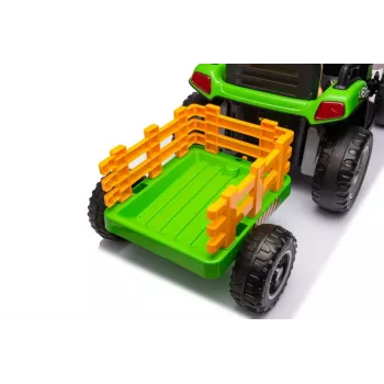 LEAN CARS Battery-Powered Tractor BBH-030 Green 12V Ride-On ar vecāku tālvadību