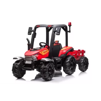 LEAN CARS akumulatora traktors BLT-206 sarkans, 12V 7Ah, 2x35W, bērnu braucamrīks ar tālvadību un piekabi