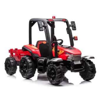 LEAN CARS akumulatora traktors BLT-206 sarkans, 12V 7Ah, 2x35W, bērnu braucamrīks ar tālvadību un piekabi
