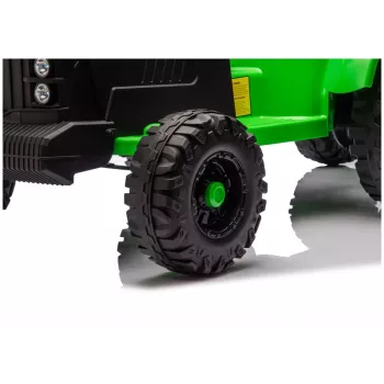 LEAN CARS CH9959B Akumulatora traktors ar piekabi, gaiši zaļš, 24V