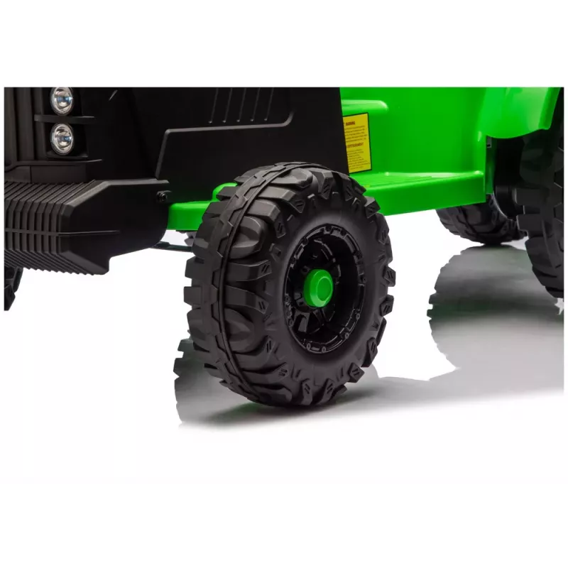 LEAN CARS CH9959B Akumulatora traktors ar piekabi, gaiši zaļš, 24V