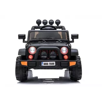 LEAN CARS Electric Ride-On Jeep BRD-7588 ar LED gaismām, MP3, tālvadību, melns 4x4