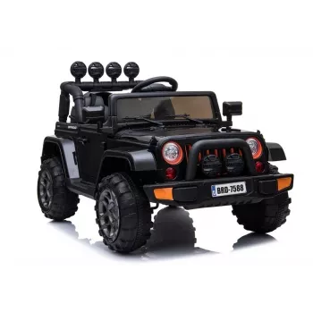 LEAN CARS Electric Ride-On Jeep BRD-7588 ar LED gaismām, MP3, tālvadību, melns 4x4