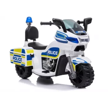 LEAN CARS Electric Ride-On Police Motorbike TR1912 White