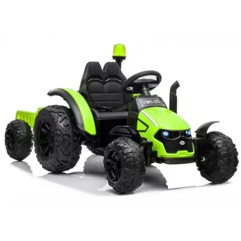 LEAN CARS Electric Ride On Tractor HZB-200 with Trailer Green