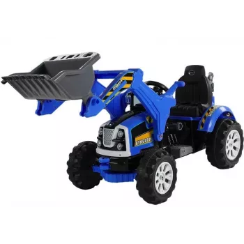 LEAN CARS Electric Ride On Tractor ar Kausa Ekskavatoru Zils