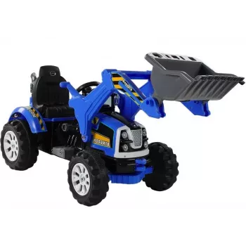 LEAN CARS Electric Ride On Tractor ar Kausa Ekskavatoru Zils