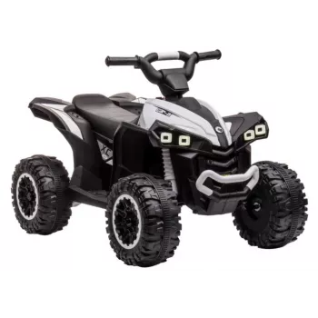 LEAN CARS HL568 balts bērnu elektriskais braucamais kvadracikls – 12V 2x35W, EVA riteņi, LED gaismas, MP3/USB/AUX (Modelis 13558)