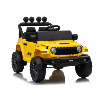 LEAN CARS Jeep Rubicon DK-JWR558 24V dzeltens ar akumulatoru darbināms braucamais ar tālvadību