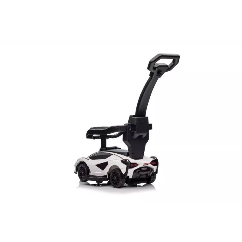LEAN CARS Lamborghini QLS-996T Ride-On Push Car ar stūmējrokturi – Balta