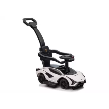 LEAN CARS Lamborghini QLS-996T Ride-On Push Car ar stūmējrokturi – Balta