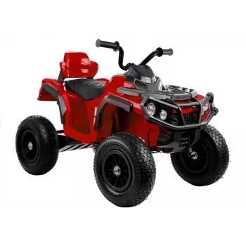 LEAN CARS Quad BDM0906 Elektriskais kvadracikls ar piepūšamajiem riteņiem, LED gaismām, MP3 - Sarkans
