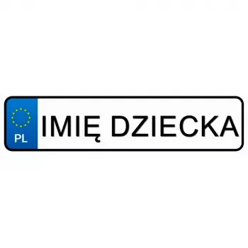 LEAN CARS Registration Plates Your Child's Name Sticker