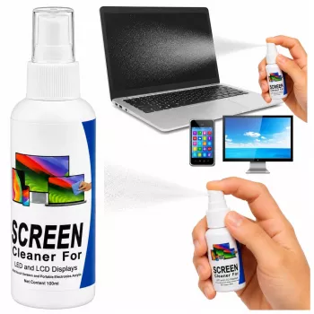 LEAN LCD LED TFT datora un telefona ekrānu tīrīšanas šķidrums 100 ml ar mikrošķiedras drāniņu