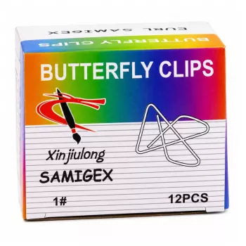 LEAN Metāla Butterfly Cross Clips dokumentiem 64 mm, 12 gab.