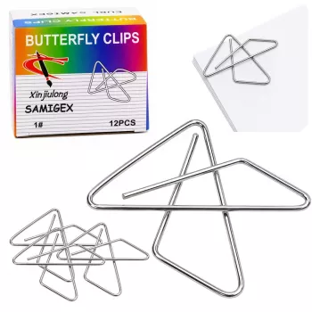 LEAN Metāla Butterfly Cross Clips dokumentiem 64 mm, 12 gab.