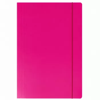 LEAN rozā laminēta kartona mape ar elastīgo lenti A4+ 300 gsm
