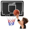 LEAN SPORT 30566 Basketbola grozs ar vairogu – 90 cm polikarbonāta vairogs, pie sienas montējams, melns/sarkans
