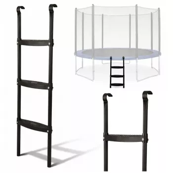 LEAN SPORT BEST 97 cm kāpnes batutam – 2 pakāpju neslīdošs tērauds, universāls, melns