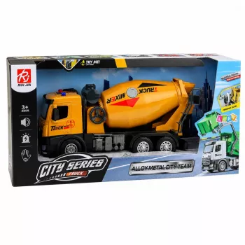 LEAN TOYS 1:12 RC betona maisītāja kravas automašīna - metāla kabīne, gaismas, skaņas, 2.4GHz, 30m darbības rādiuss