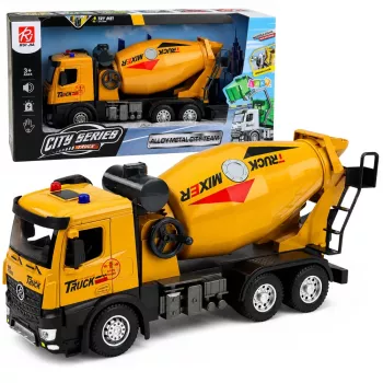 LEAN TOYS 1:12 RC betona maisītāja kravas automašīna - metāla kabīne, gaismas, skaņas, 2.4GHz, 30m darbības rādiuss