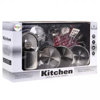 LEAN TOYS 15 daļu virtuves trauku komplekts bērniem - podi, pannas, trauki un rotaļu ēdiens | Multi-Colour ABS plastmasa | Loma spēles