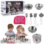 LEAN TOYS 15 daļu virtuves trauku komplekts bērniem - podi, pannas, trauki un rotaļu ēdiens | Multi-Colour ABS plastmasa | Loma spēles