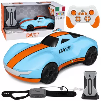 LEAN TOYS 30335 moderns ar tālvadību vadāms auto RC gaismas stacija zils 1:16