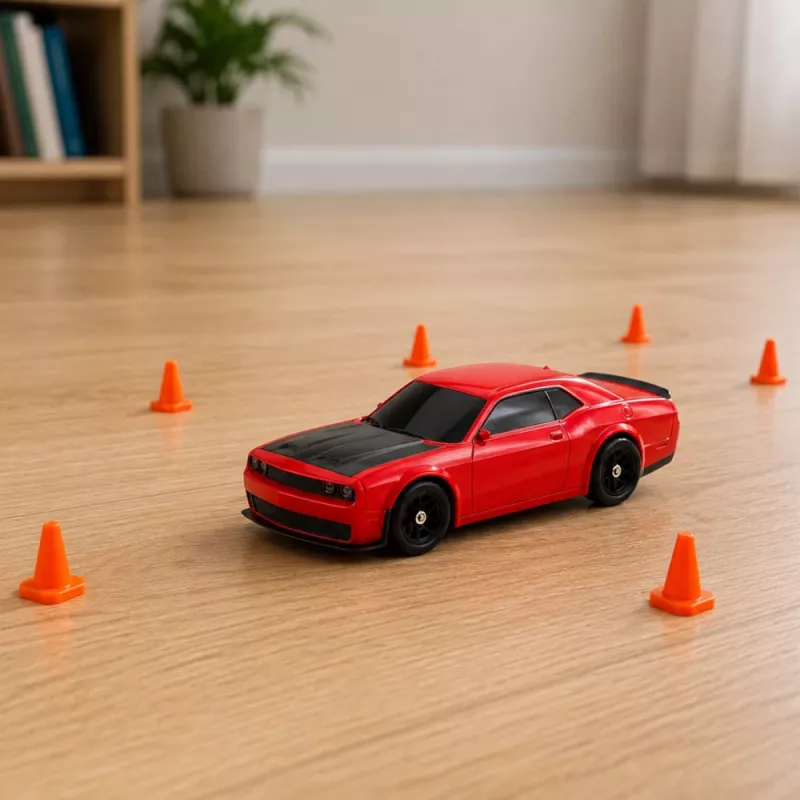 LEAN TOYS RC drifta sporta auto ar divām maināmām virsbūvēm, 4WD, sarkans, 1:43