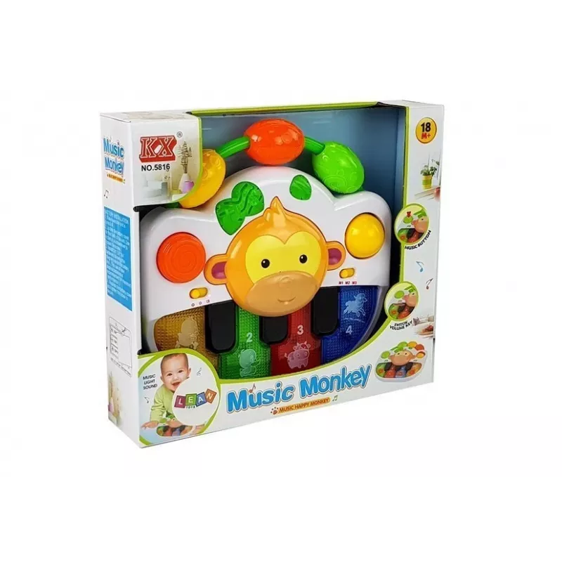 LEAN TOYS A Piano with a Monkey for a Baby - Sound and Light