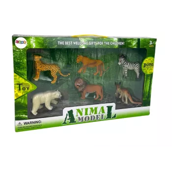 LEAN TOYS Africa Wildlife Figurine Set Kangaroo Zebra