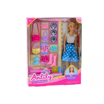LEAN TOYS Anlily leļļu komplekts ar drēbēm un aksesuāriem