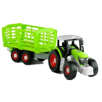 LEAN TOYS Montāžas Traktors ar Atvērtu Piekabi 43 cm