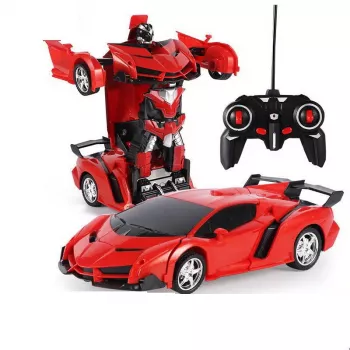 LEAN TOYS Auto Robot Transformer + Remote Control Deformed Car 2in1 Multifunctional Colour Red