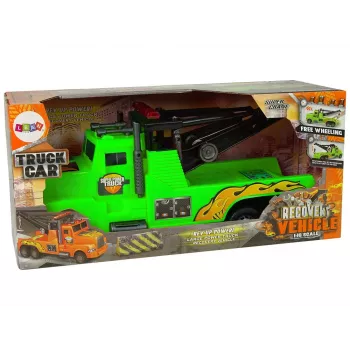 LEAN TOYS Auto Tow Truck Roadside Assistance 1:10 Green Rope
