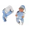 LEAN TOYS Baby Doll 46 cm Blue Dummy Star Blanket