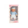 LEAN TOYS Baby Doll 46 cm Blue Pacifier Hat Socks