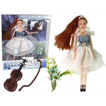 LEAN TOYS Baby Doll Emily Violin Flowers
