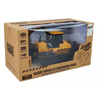 LEAN TOYS Buldozers Ar Kāpurķēžu Riteņiem Rokas Žestu Vadība 2.4G 1:28