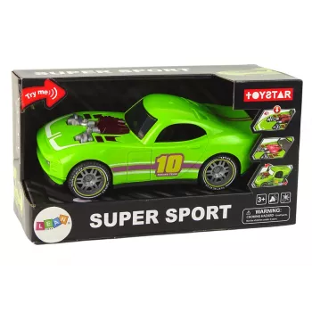 LEAN TOYS Car 1:14 Green Sports Sound Lights Vehicle