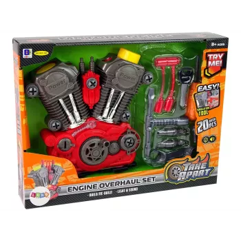 LEAN TOYS Car Engine for the Little Mechanic - DIY Assembly with Lights and Sounds